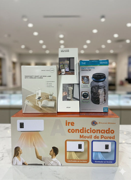 COMBO Calefactor-lampara con cargador-monedero digital-tablero acrílico