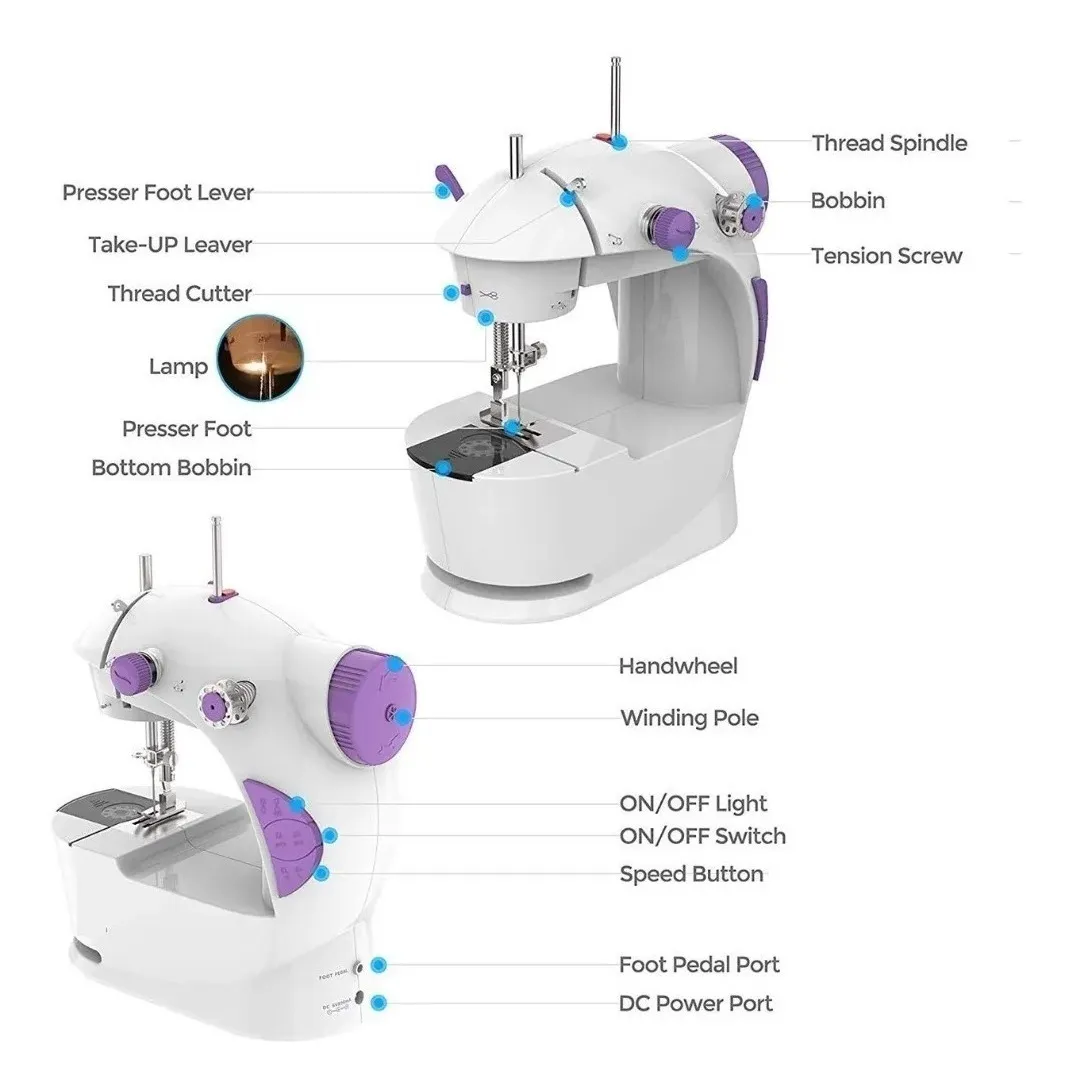 Mini Máquina de Coser Portátil - Arreglos de Ropa Rápidos y Fáciles